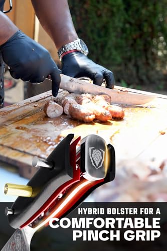 DALSTRONG Butcher Knife - 10 inch - Shogun Series ELITE - Japanese AUS-10V Super Steel - G10 Handle Cimitar Breaking Knife Gift - Vacuum Treated BBQ Brisket Knife - Sheath Included