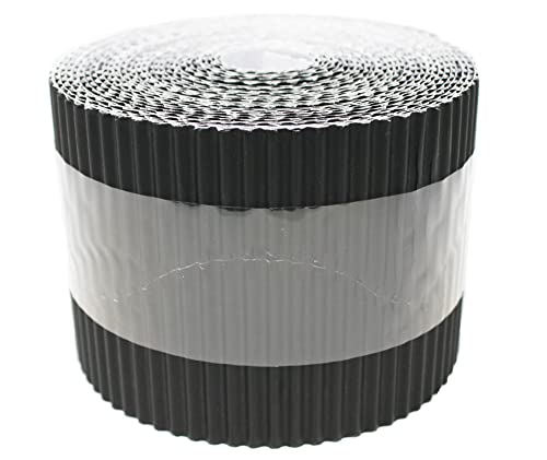 Bright Ideas Corrugated Border Roll for School Displays, Black, 57mm x 7.5m (15m When Split), BI7890 - Image 2