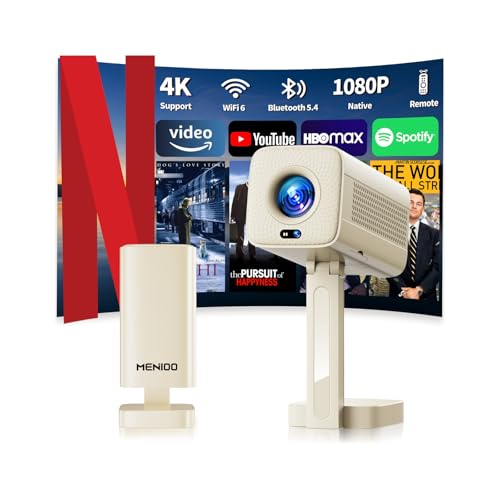 Mini Projector [Built-in Apps & 2026 Upgraded] Support 4K 1080P Auto Focus & Keystone Correction...