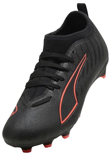 Image of PUMA Unisex Children's Ultra 6 Match Fg /Ag Jr Football Boots, Puma Black PUMA Red, 10 UK