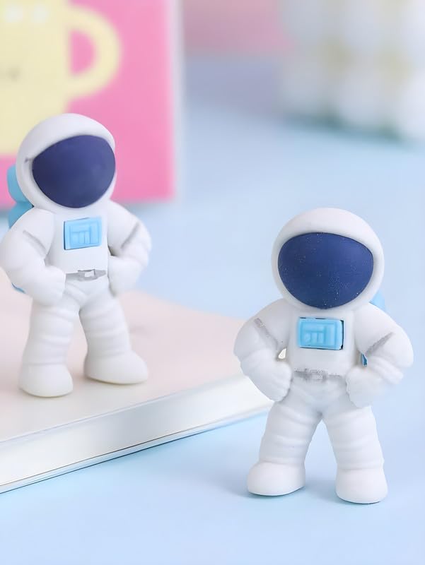 Image of Radiance 12 Pcs Space Theme Erasers for Kids | Fun Pencil Erasers for Boys | Random Designs & Colors | Fancy Stationery for School & Birthday Return Gifts
