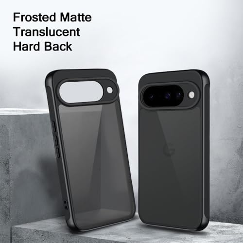 Image of TheGiftKart Hybrid Matte Frosted Translucent Back Cover Case for Google Pixel 10 | Shockproof Design | Camera Protection Module | Hard Back Cover Case for Pixel 10 (PC & TPU, Frost Black)