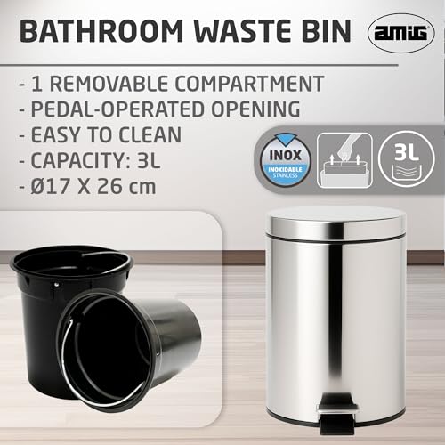 Cubo de basura higiénico Amig de 3 litros con contenedor interior extraíble 3