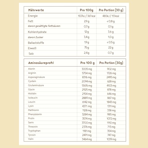 Alpha Foods Vegan Protein Pulver, 1200g, 22g Proteingehalt pro Portion, Vanille Geschmack, 40 Shake Portionen, pflanzliches Proteinpulver, optimales Aminosäurenprofil