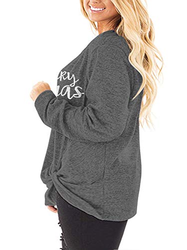 Image of DOLNINE Womens Plus Size Knotted Tops Long Sleeve Tee Shirts Loose Casual Blouse