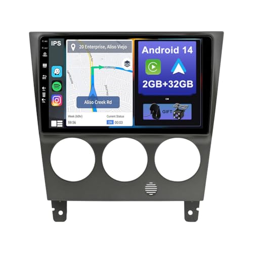 YUNTX Android 14 Autoradio con navi para Subaru Impreza GD GG (2002-2007)-[Incorporado CarPlay/Android Auto/GPS]-IPS 9 Pulgada Pantalla-Dab/Bluetooth 5.0/Control del Volante/MirrorLink