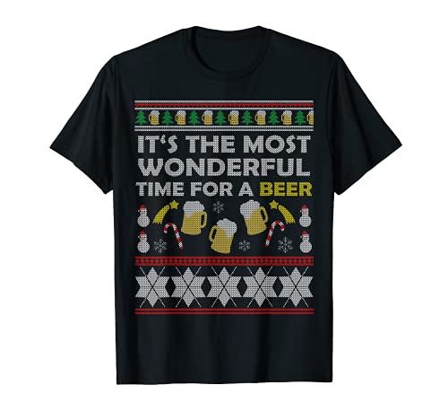 The Most Wonderful Time for a Beer Ugly Christmas Camiseta