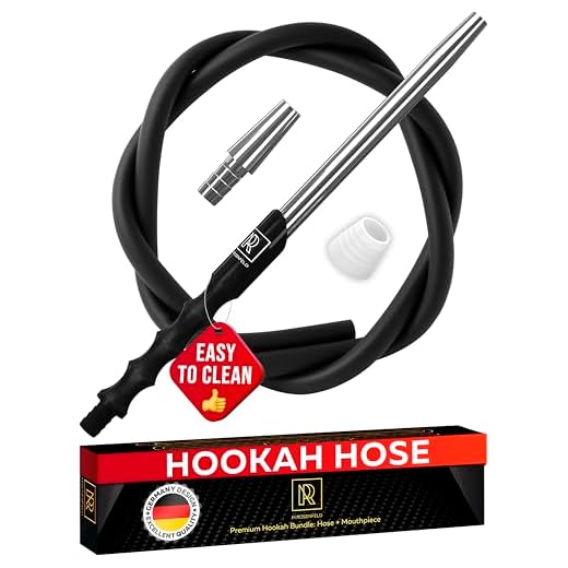 M. ROSENFELD Premium Manguera cachimba con Boquilla Chicha – Manguera de Tubo de Agua de Silicona de 60 Pulgadas de Largo, Lavable, con Boquilla de Aluminio de 15 Pulgadas