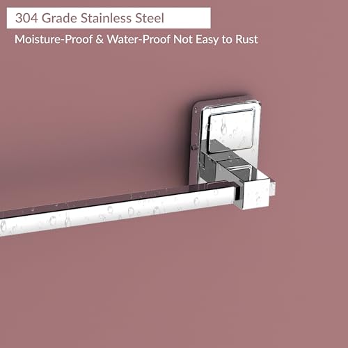 Image of Plantex (Primax) 304 Grade Stainless Steel 24 inch Towel Hanger /Holder for Bathroom /Single Towel Rod /Towel Bar /Towel Stand /Bathroom Accessories Pack of 1, Darcy (Chrome)
