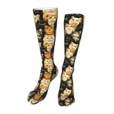 Calcetines Para Hombres Y Mujeres Gatos Retro Adorables Cómodos Suaves Calcetines Futbol, Para Baloncesto, El Uso Diario, Entrenamiento, 50Cm