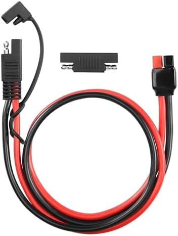 YACSEJAO 10AWG Solar Connector to SAE Extension Cable with SAE Polarity Reverse Adapter for Solar Generator Portable Power Station, 2FT/60CM