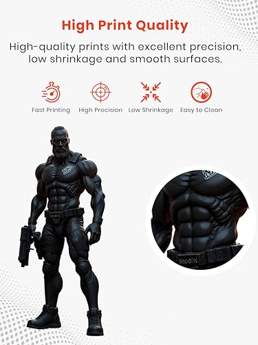 Image of Itech Premium Standard 3D Printer Resin - (Black) 1000g High Precision UV Curing Photopolymer for LCD & DLP Printers Low Odor, Fast Curing, Exceptional Detail.
