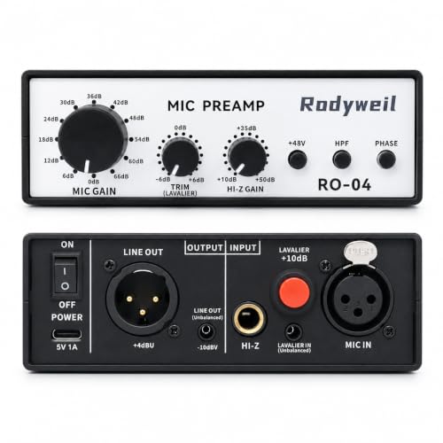 RO-04 Mic Preamp, 0~72db Adjustable Gain...