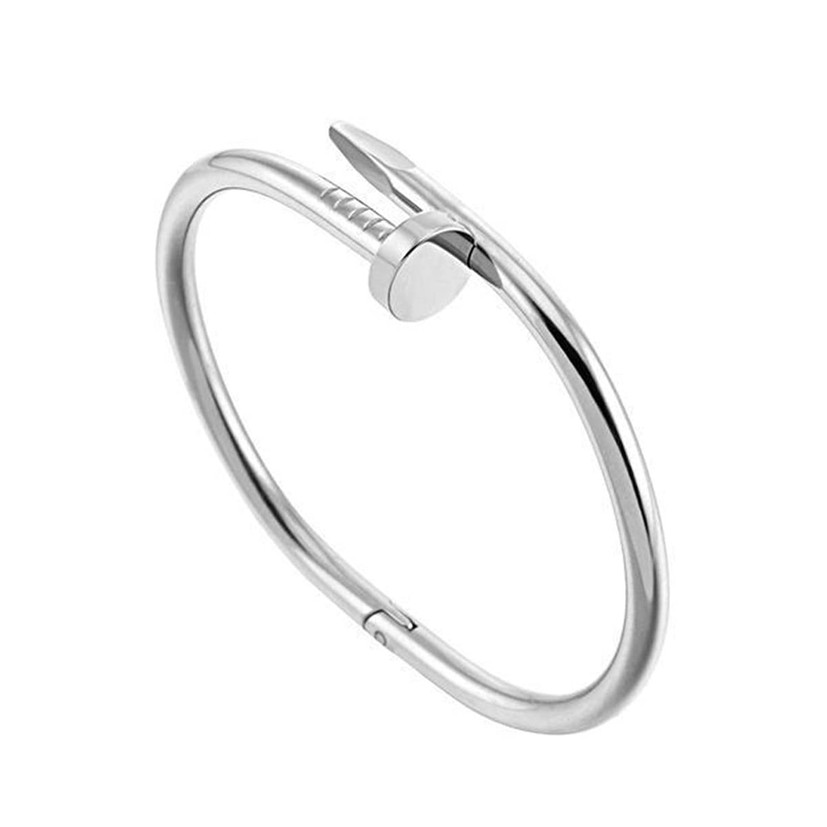 Jewels Galaxy Silver Plated Stainless Steel Anti Tarnish Nail Bracelet (MYN-BNG-17208) (B0C5RQPW3Y) Amazon Price History, Amazon Price Tracker