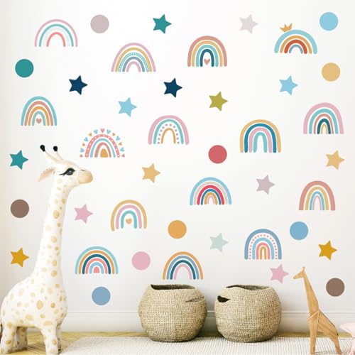 GVEYIQK Adhesivo decorativo para pared, diseño de arco iris,