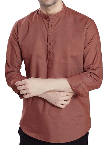 Image of DIVISIVE Men's Slim Fit Full Sleeves Cotton Short Kurta