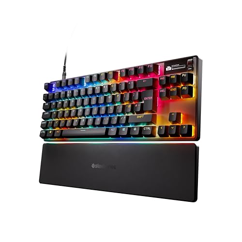 SteelSeries Apex Pro TKL Gen 3 - Teclado Mecanico Gaming - HyperMagnetic Interruptores OmniPoint 3.0 - Accionamiento Ajustable - Rapid Trigger - Preajustes - Rapid Tap - RGB - OLED - UK QWERTY