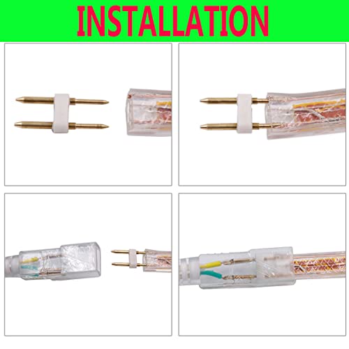 Suyooulin Led Strip Lights, 3.3Ft/1M Super Bright 1000Lm 5050 60 Leds/M Led Light Strips, High Voltage Ac110V-130V Waterpoof Ip68 Led Home Garden Outdoor Decoration(Pink) #TOP7