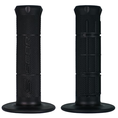 SCAR Poignée Guidon Moto Cross MX Enduro Supermotard Dirt Pit Bike - Noir