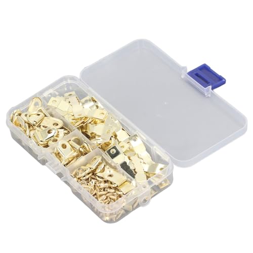 Image of 251 Pcs D Ring Picture Frame Hangers Firm Stable Photo Hanging Hardware Set with Serrated Hooks for Picture Frame Painting