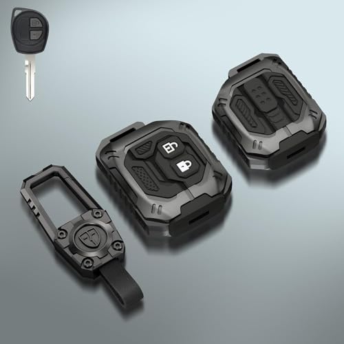 Image of BKN Luxury Waterproof Transformer Metal Car Key Cover with Keychain & Full Protection 2 Button for Suzuki (Swift, Dzire, WagonR, Brezza, Fronx, XL6, Ignis, Ertiga, Baleno, Celerio, Alto)
