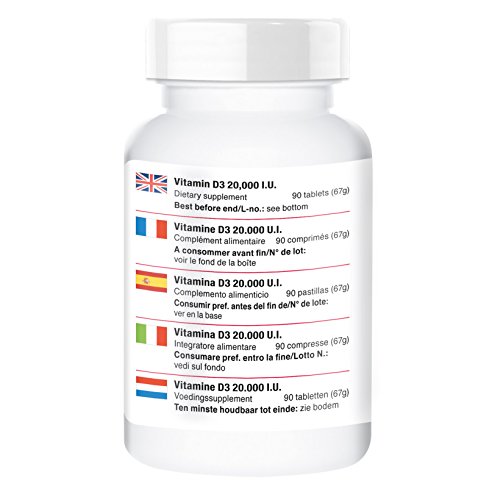Vitamine D3 20000 IE - 90 tabletten - hoge dosering - slechts 1 tablet per 20 dagen - Cholecalciferol - Image 3