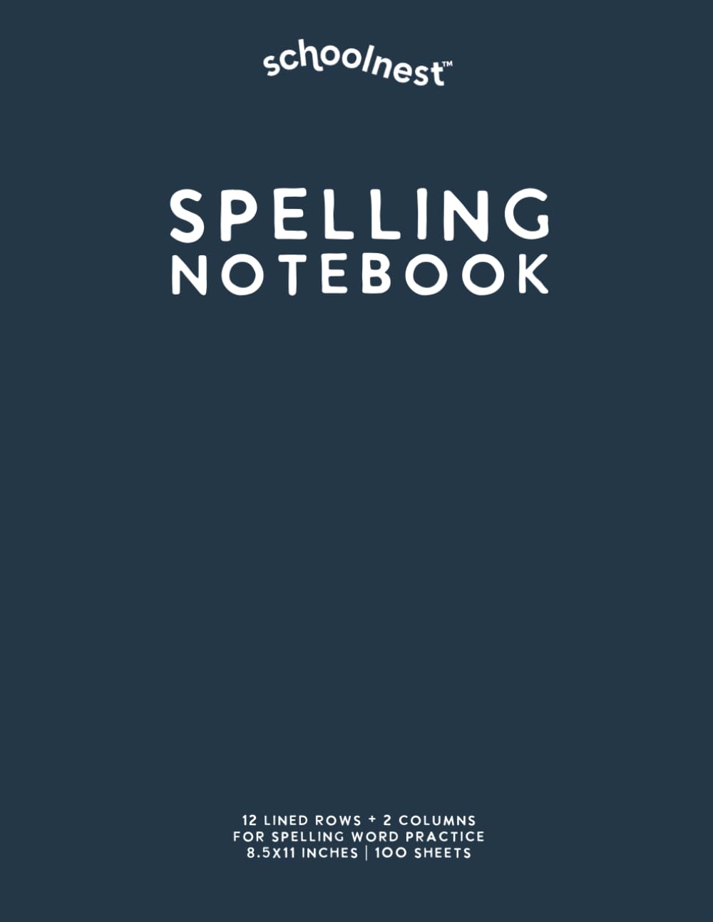 Spelling Notebook: Dark Blue Softcover Journal for Spelling Words