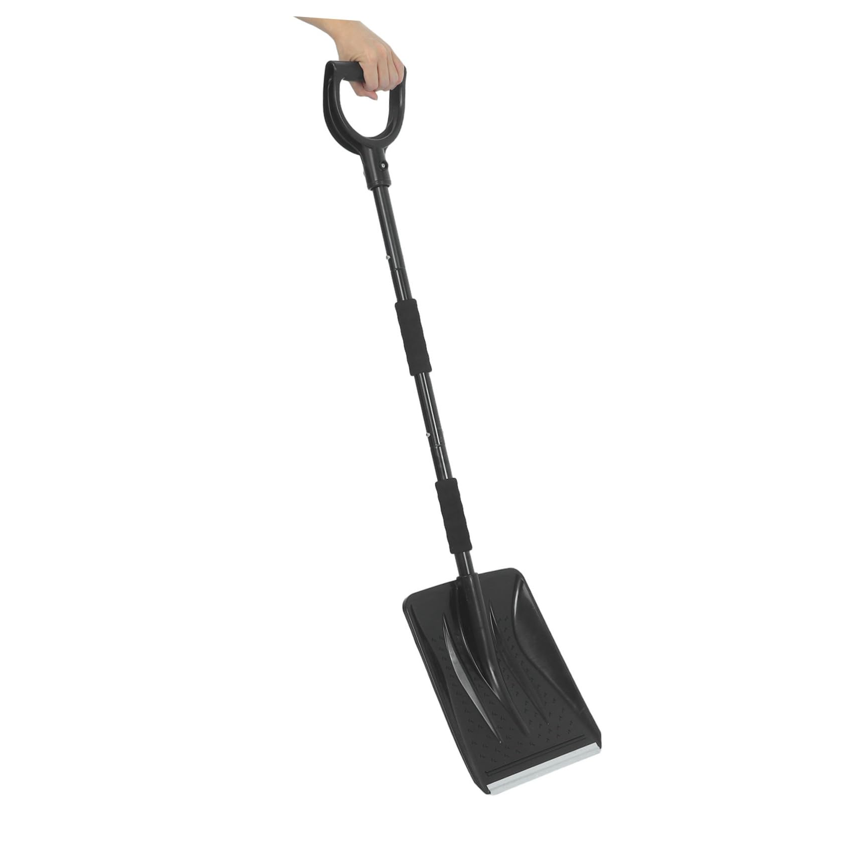 Artibetter Pala da Manico Ergonomico Staccabile Portatile in Inossidabile Design Compatto Nero per Auto e Giardino Emergenze Invernali