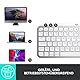 Logitech MX Keys Mini Kabellose Tastatur, Kompakt, Bluetooth, Hintergrundbeleuchtung, USB-C, Kompatibel mit Apple macOS, iOS, Windows, Linux, Android, Metallgehäuse - Pale Grey