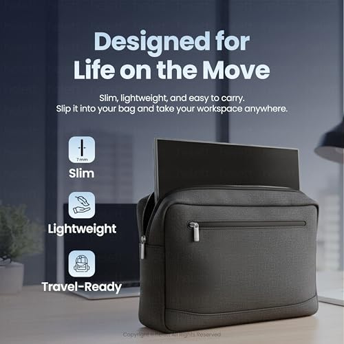Image of helett LogicView lite 15.6 inch Portable Monitor | A+ Grade FHD 1080p IPS Display | 250 Nits | Ultra Slim 7mm Design | Type-C & Mini HDMI | Built-in Speakers | Laptop, PS5 & Phone Compatible