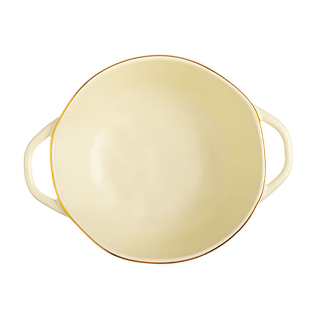 BESPORTBLE Tazón de Cerámica para Horno Doble Asa, Resistente a Altas Temperaturas, Color Beige Claro, para Sopa y Ensalada, Uso Doméstico y Restaurante, Fuente para Servir Versátil