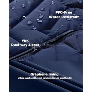 Venustas womens long heated down jacket with battery electric puffer jacket with 90 duck down for outdoor camping skiing  urban country home decor