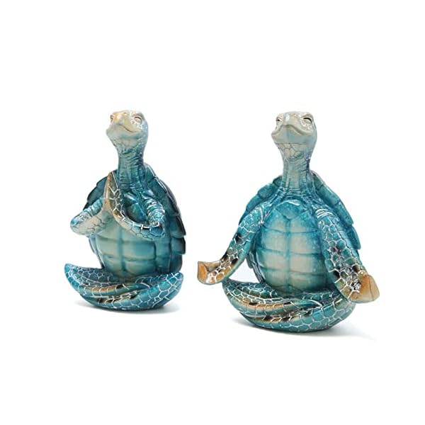 Hodao 2pcs sea turtle yoga figurines decoration summer meditating sea turtle decor spring garden turtle crafts turtle yoga figurines for home office decoration birthday gifts for mom grandmawomen  urban country home decor