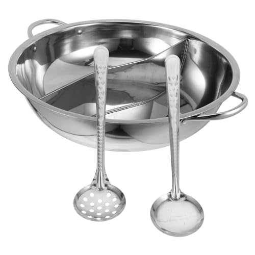CIYODO Olla de Hot Pot Dividida Inoxidable para Cocina de Inducción para Comidas Familia y Reuniones Diseño Multifuncional y Duradero