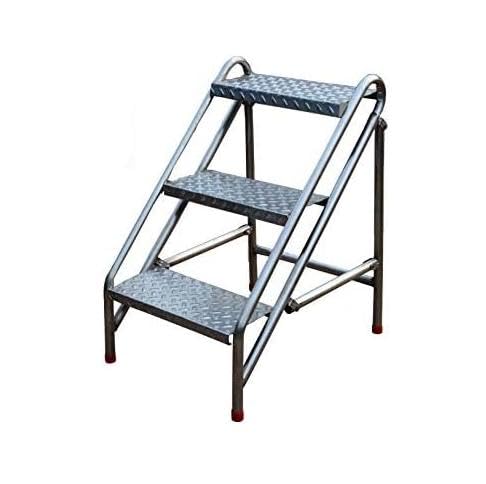 産業用折りたたみ式ステンレス鋼踏み台 家庭用階段 ステンレススチール踏台 2/3/4/5段はしご 滑り止め ポータブル 大人/子供兼用 耐荷重150kg (A)