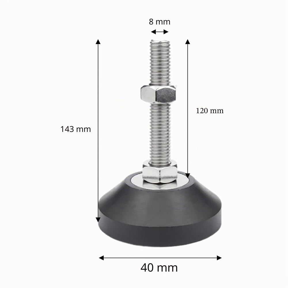 Pies niveladores para Muebles, 4 Piezas M8 Pies niveladores de Altura para mesas, sillas, sofás, Bancos de Trabajo, aparadores, Bancos, armarios, etc.(D40*M8*L120)