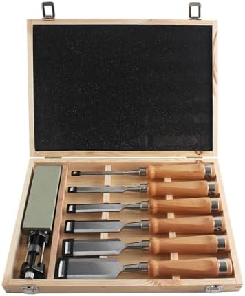 8 Pieces Wood Chisel Tool Sets, 11.4in Woodworking Carving Chisel...