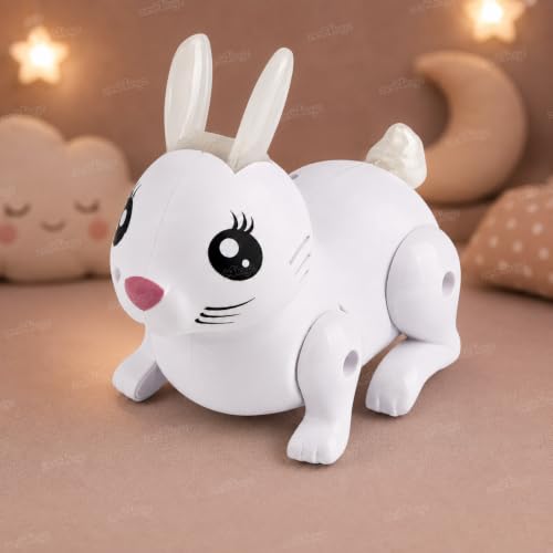 Image of Zest 4 Toyz Musical Rabbit Toy for Kids Action Walking Bunny Swings Ears & Tail Light & Sound Toy Best Birthday Gift(White)