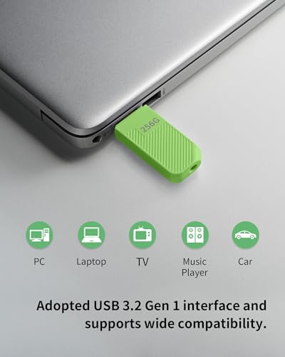 Image of Acer UP300 USB 3.2 Gen 1 Flash Drive | 256 GB | Up to 120MB /s Read Speed | ABS Body | Waterproof & Dustproof | ABS Body |5-Year Warranty | Green