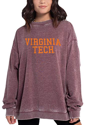 chicka-d Women's Campus Crew Sweatshirt, Merlot, X-Large