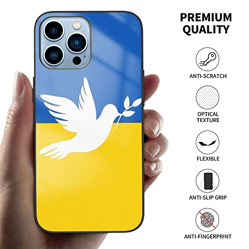 Afhyzy Dove Ukraine Flag Ukrainian Case Compatible Iphone 13 Pro Max For Women, Compatible Iphone 13 Pro Case Cute Shockproof Protective Phone Case Cover For Boys Men #TOP3