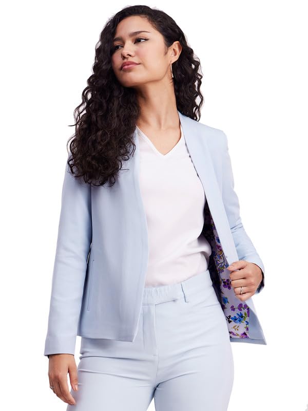 Open Front Blazer -Light Blue