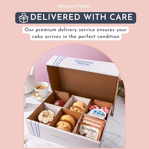 Patisserie Valerie Classic Cream Tea Hamper for 2 – Afternoon Tea Hamper Gift Set with Fresh Scones, Handmade Cakes, Jam, Clotted Cream & Tea – Food Hamper ideal for Birthdays - Handmade - Vegetarian