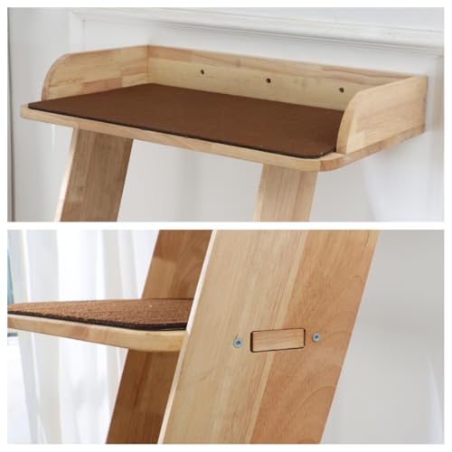 Escalera para gatos Moderna de Madera Natural 6 niveles 70 pulgadas miniatura 6