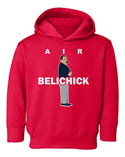 Baku Apparel New England AIR Belichick Football Little Kids Girls Boys Toddler Hooded Sweatshirt (Red, 4T)