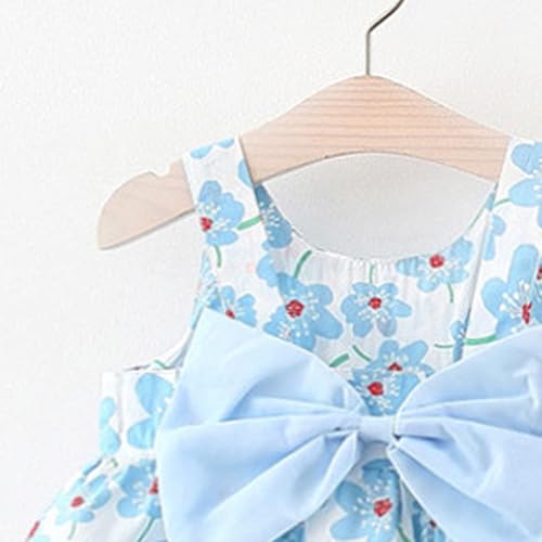 Image of Bold N Elegant Girls Cotton Sleeveless Floral Print Summer Frock Dress with Sun Hat for Preschool Girls