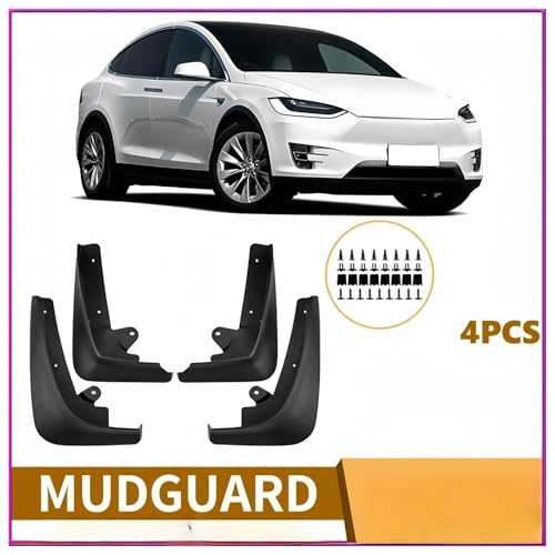 Guardabarros para coche contra salpicaduras Tesla Model X de 2016 a 2022 para piel 2