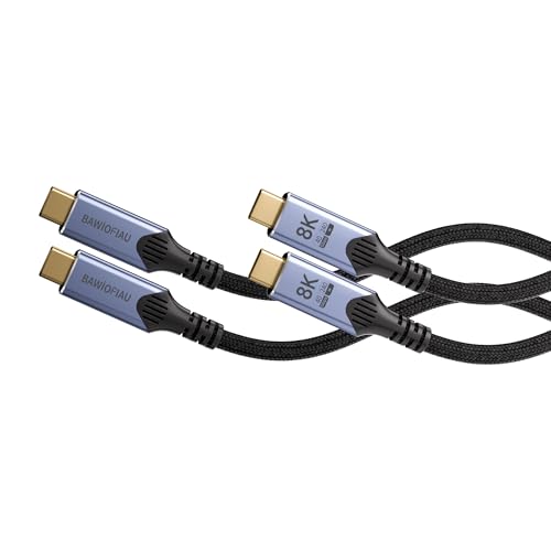 Image of [2-Pack] USB 4 Cable 3.3FT /1M,USB C Data Cable for 40Gbps Braided,8K /4K Video Display,240W Fast Charging,Type c to Type c Compatible with Thunderbolt 4 /3 Cable,high Speed USB c Cable