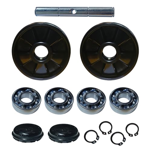 Image of Tory Carrier Pallet Jack Steering Wheels 7 inch x 2 inch Nylon wheels with dust caps - A Pair