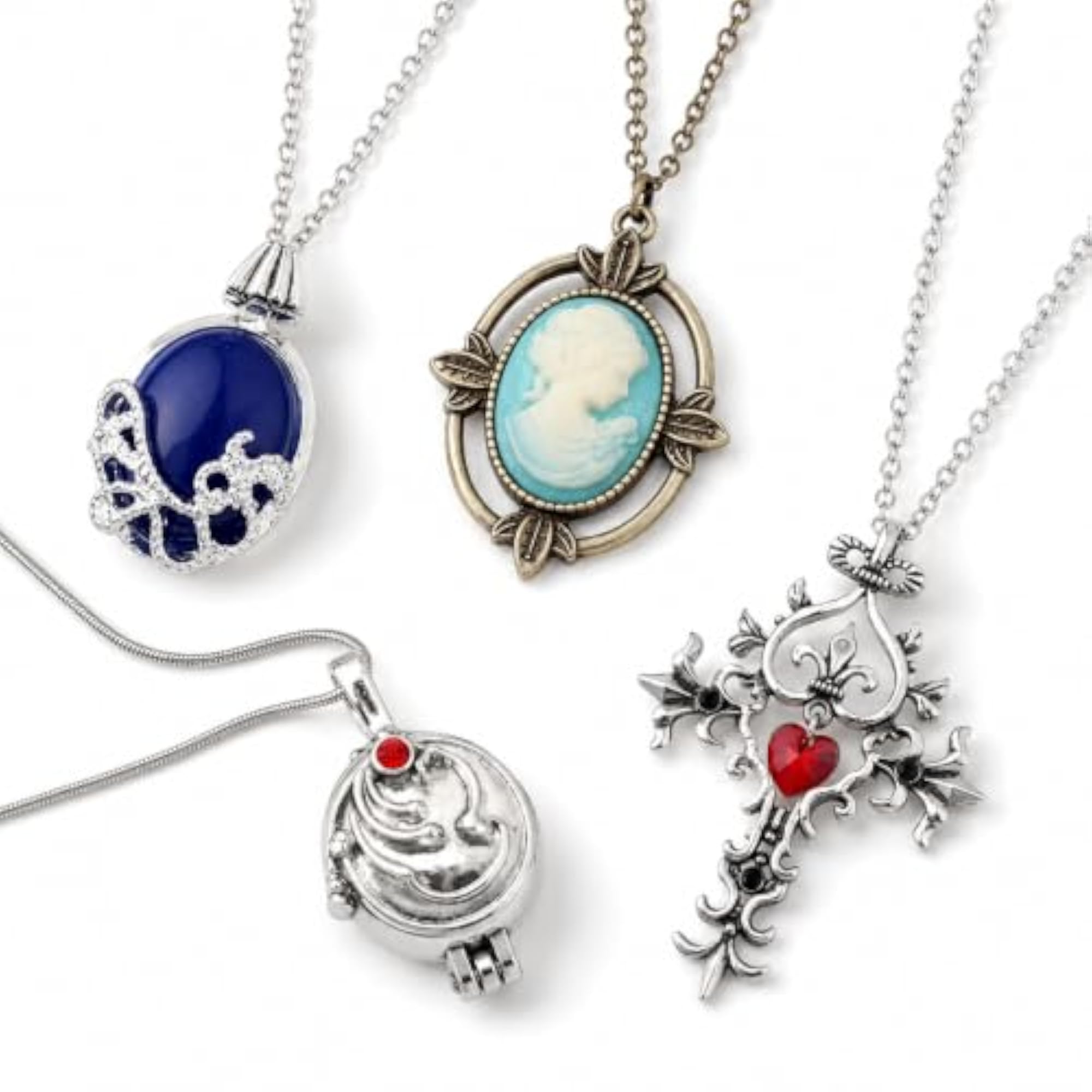 4-Piece Vampire Diaries Necklace Set for Cosplay & Daily Wear
